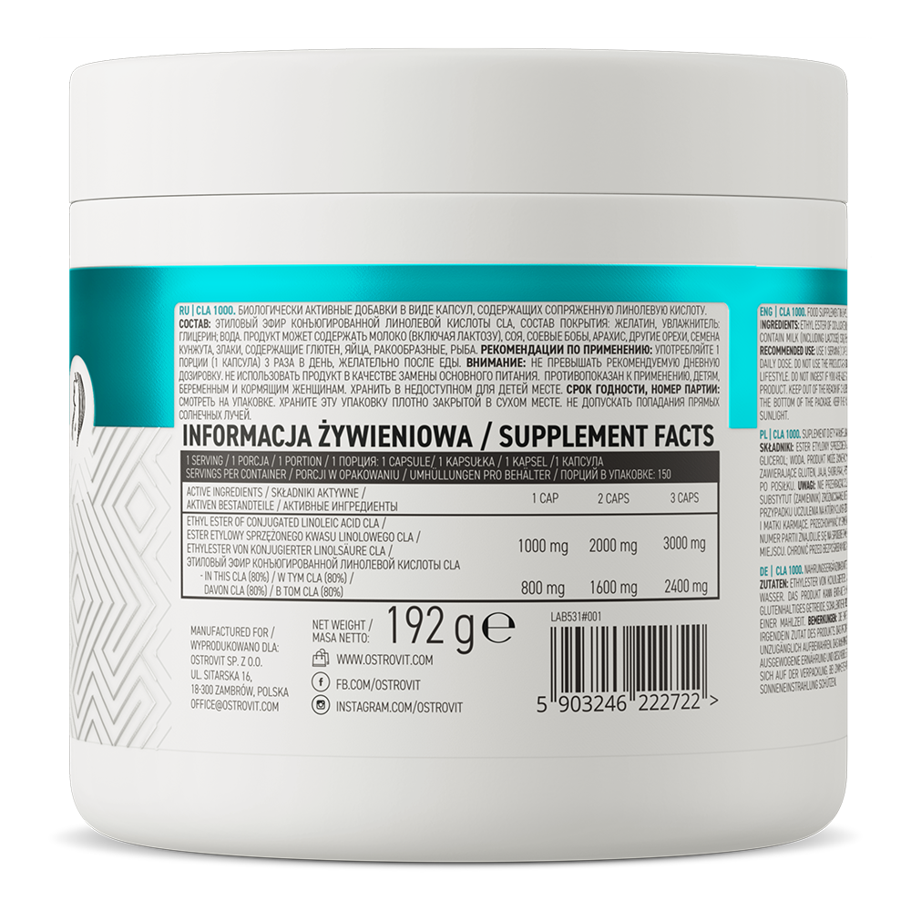 OstroVit CLA 1000 mg, 150 kapsulas