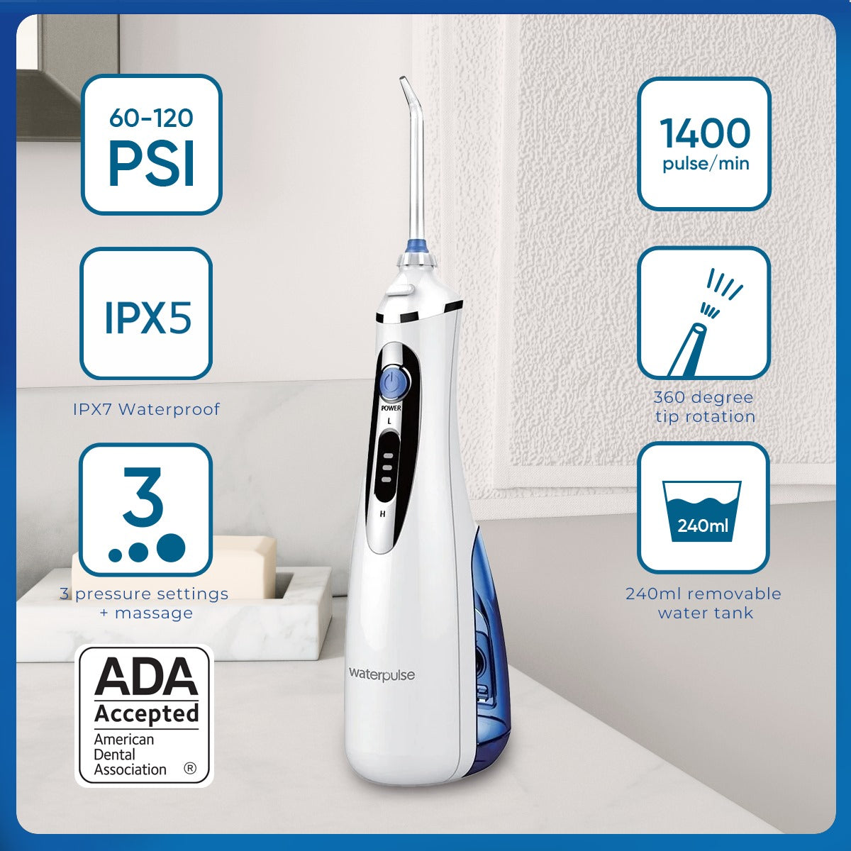Waterpulse V400 Plus bezvadu irigators
