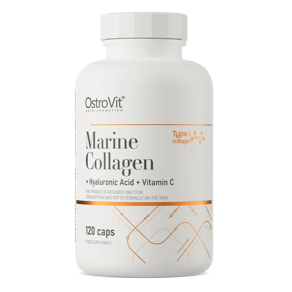 OstroVit Jūras kolagēns ar hialuronskābi un C vitamīnu 120 kapsulas