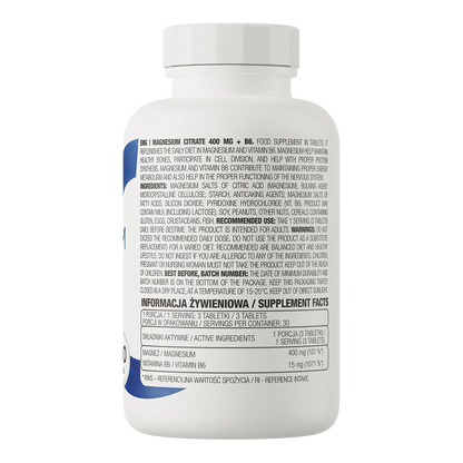 OstroVit Magnija citrāts 400 mg + B6, 90 tabletes