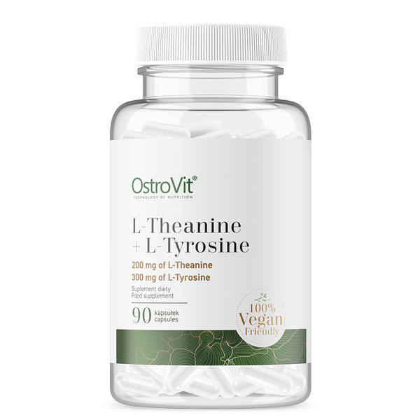 OstroVit L-theanine + tirozīns VEGAN, 90 kapsulas