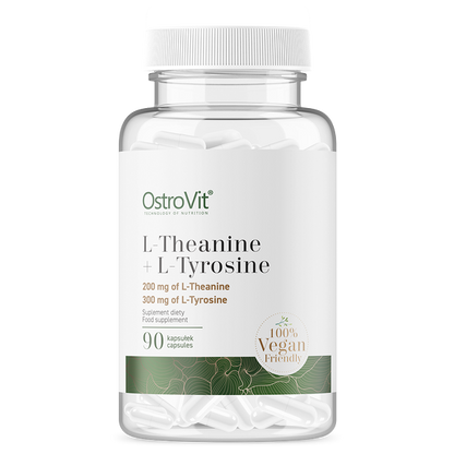 OstroVit L-theanine + tirozīns VEGAN, 90 kapsulas