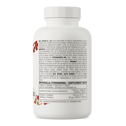 OstroVit Витамин D3 + K2, 90 табл.