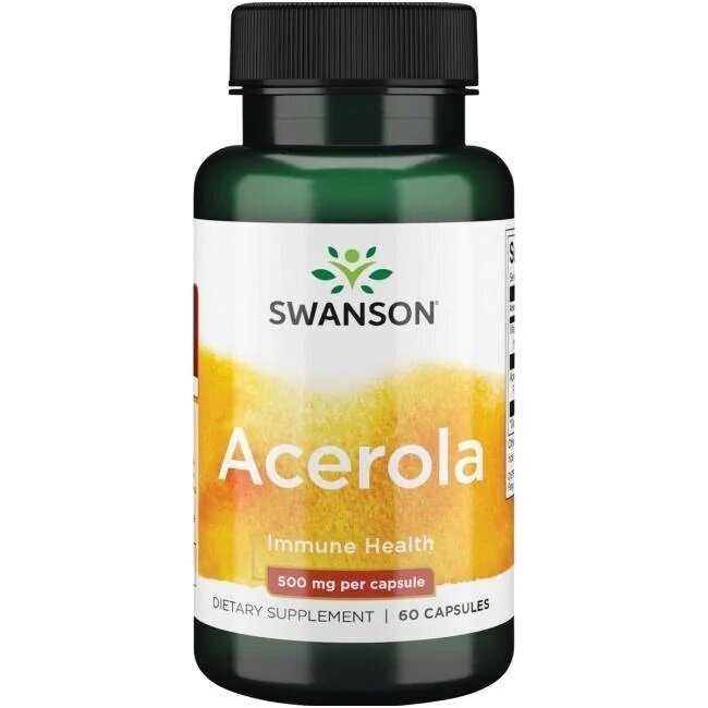 SWANSON ACEROLA AND NATURAL VITAMIN C, 60 CAPS