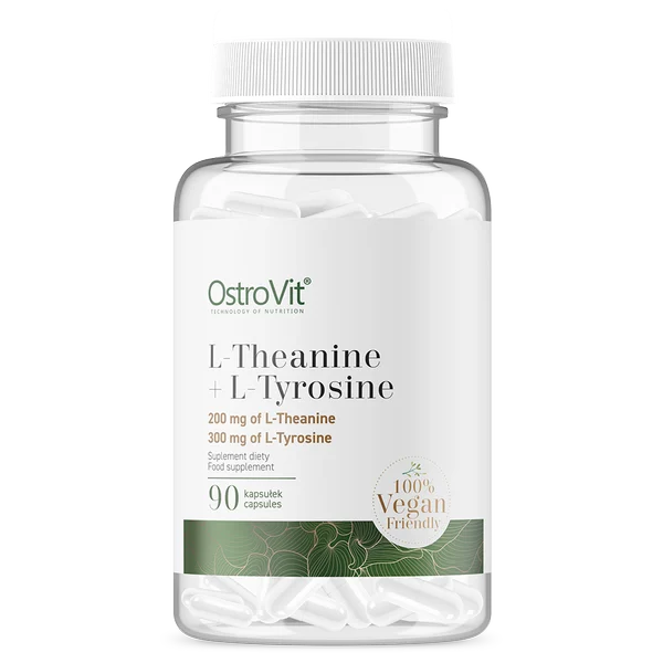 OstroVit L-theanine + tirozīns VEGAN, 90 kapsulas